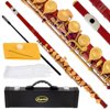 Lazarro 180-RD Professional Red-Gold Closed Hole C Flute with Case, Care Kit-Great for Band, Orchestra,Schools