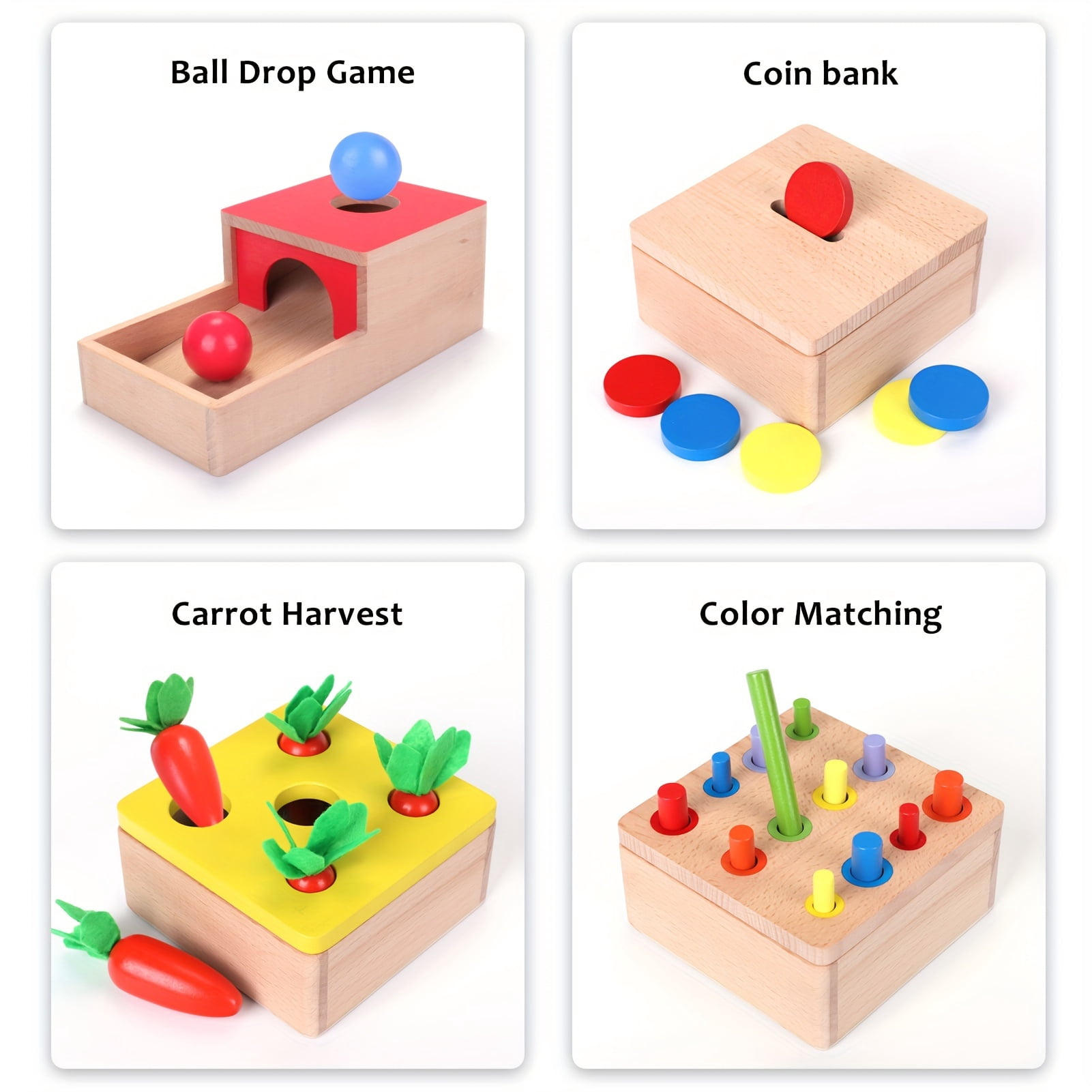 Smartwo – Jouet De Tri Montessori En Bois – Formes Et Couleurs – Pour Bébé Dès 12 Mois, Motricité Fine, Apprentissage Précoce, Coffret Complet Avec Sac De Rangement