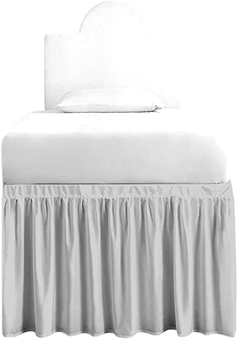 Dorm Room Bed Skirt for Twin XL Dorm Bed,Extended Dorm Bed Skirt-Long