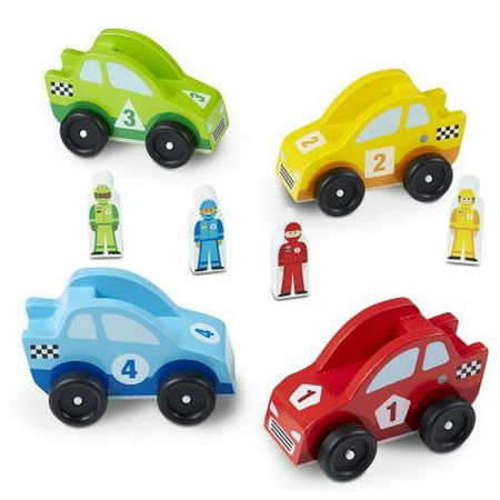 - Melissa & Doug Race Car Wooden Vehicle Set