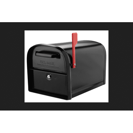 Architectural Mailboxes Oasis 360 Modern Galvanized Steel Post Mounted Black Locking Mailbox