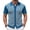 Blue, variant on EANJE Men's Short Sleeve Knit Polo Cardigan, Geometric Pattern Button‑Down Lapel Collar Retro Casual Knitted Shirt for Daily Vacation Blue M