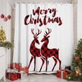 thumbnail image 3 of Merry Christmas Shower Curtain, Plaid Xmas Elk Seasonal Winter Holiday Waterproof Fabric Shower Curtains with 12 Hooks, Bathroom Curtain Set for Bathroom Accessories Decor, 72 x 78 Inches, 3 of 9