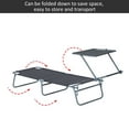 thumbnail image 3 of Outsunny Outdoor Lounge Chair, Adjustable Folding Chaise Lounge, Tanning Chair with Sun Shade for Beach, Camping, Hiking, Backyard, Gray, 3 of 9