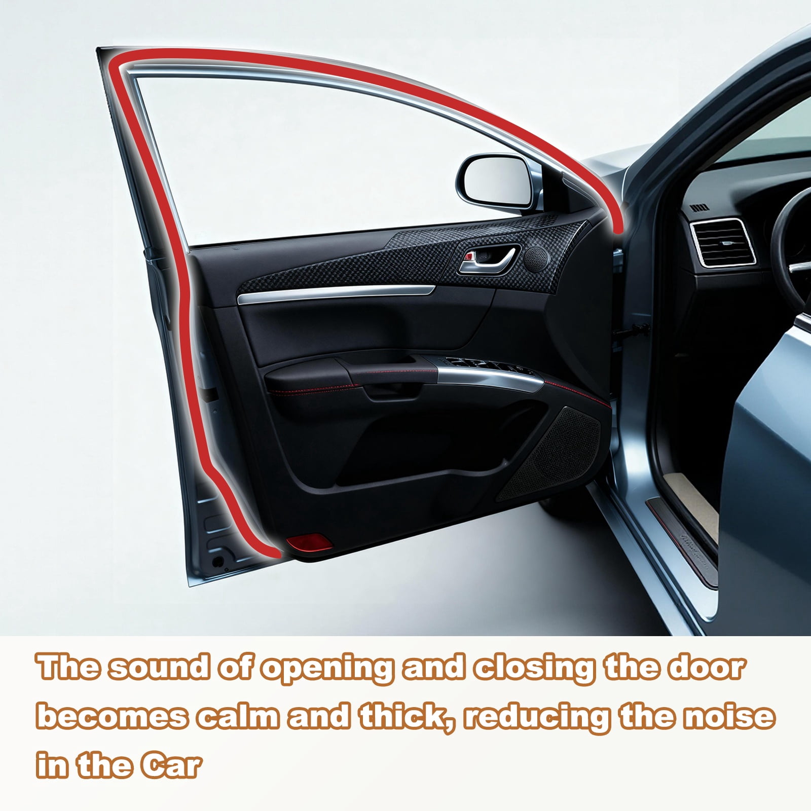 Door Weather Stripping 6.5FT, 14mm W x 13mm H EPDM Car Door Rubber Edge Trim Seal Strip Gasket with Side Bulb Fit 1mm to 3mm Edge for Electrical Cabinet Cars Boat RVs Truck, Gray