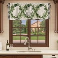 thumbnail image 6 of 2 Pack Valances for Window, Farmhouse Green Garland Short Curtains for Kitchen Bedroom Living Room, Spring Vintage Black Plaid Beige Rod Pocket Small Window Treatment Valance Drapes 60 x 18 Inch, 6 of 8