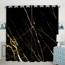 Gold Marble Colour Window Curtain Panels Blackout Curtain Panels Thermal Insulated & Light Blocking 42W x 84L inch (Set of 2 Panels)
