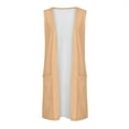 thumbnail image 6 of SEAOPEN Women's 2025 Sleeveless Cardigan Sweaters Fashion Casual Soft Knit Office Duster Vests with Cozy Pockets Beige,M, 6 of 6