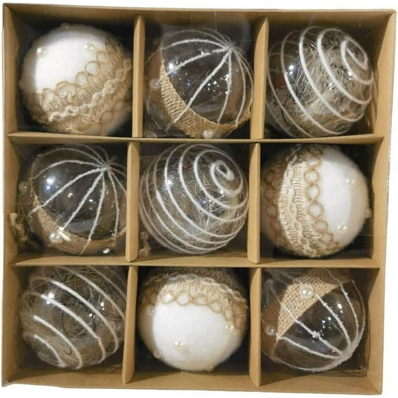 Esferas Navideñas Decorativas CM-TOP Set de 10 Unidades Modelos Distintos Adornos Elegantes y Duraderos