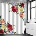 thumbnail image 2 of Peony Shower Curtains Set with 12 Hooks, Floral Shower Curtain, Pink Shower Curtain, Beautiful Shower Curtain Decoration Bathroom Accessories, 72" W x 84" H, 2 of 6