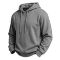 thumbnail image 6 of Mens Sports Hoodies Fall Winter Fleece Drawstring Oversized Sweatshirts Drawstring Athletic Tops Vintage Lightweight Warm, 6 of 10