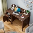 thumbnail image 4 of Gymax Computer Desk Home Office Writing Workstation w/ Drawer & Hutch Walnut, 4 of 10