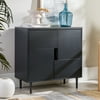 Gap Home Modern Color Block Two Door Accent Cabinet, Black and Gray