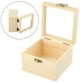 thumbnail image 3 of Wooden Square Hinged Storage Boxes Craft Gift Storage Container Dust Jewelry Box, 3 of 9