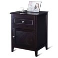 thumbnail image 1 of Costway Table de Chevet avec Tiroir Table d'Appoint Bout de Canapé Armoire de Rangement Espresso, 1 of 10