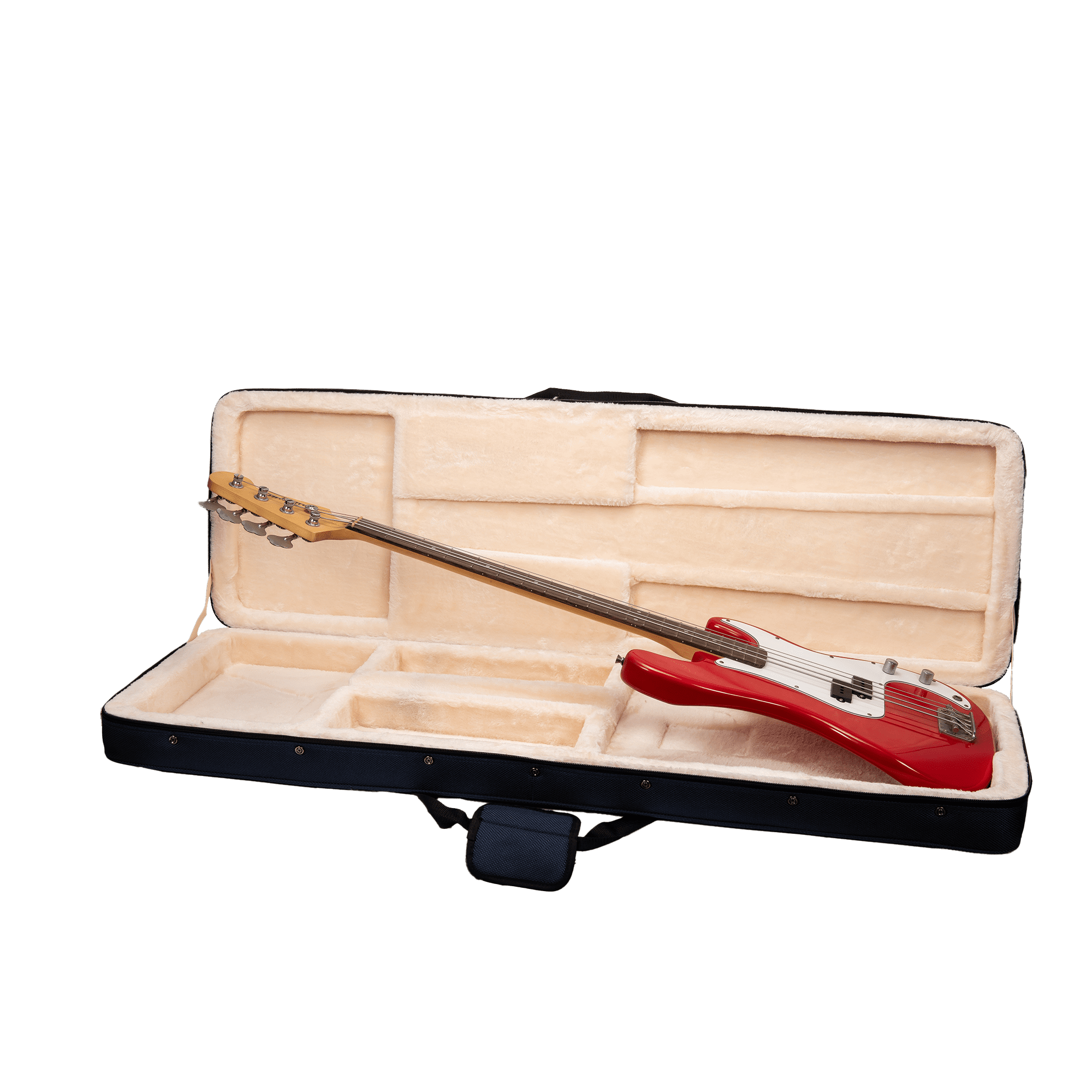 Crossrock Bass Guitar Foam Case for Precision & Jazz | Lightweight Blue Gig Bag with Plush Interior, Adjustable Fit & Storage (CRP300BBL)