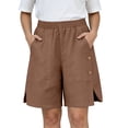 thumbnail image 2 of Horkkom High Waisted Shorts Women Solid Color Casual Straight Leg Shorts Summer Casual Comfy Shorts, S-2XL, 2 of 6