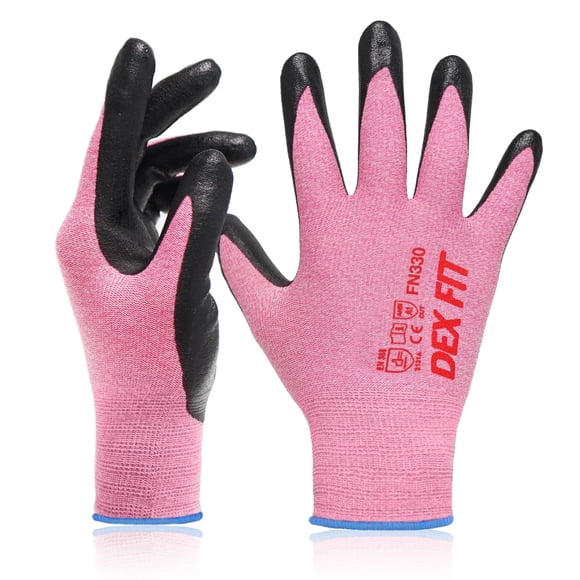Guantes de trabajo DEX FIT Nitrile FN330, 3 pares, rosas, talla L (9)