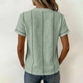 thumbnail image 4 of WHEANG Women's Stitch Detail T-Shirt – Short Sleeve Daily Wear Casual Womens T Shirts Button Neck Soft Cotton Blend Loose Fit Basic Tee Trendy Summer Tops for Women(Color Green Size 2XL), 4 of 5