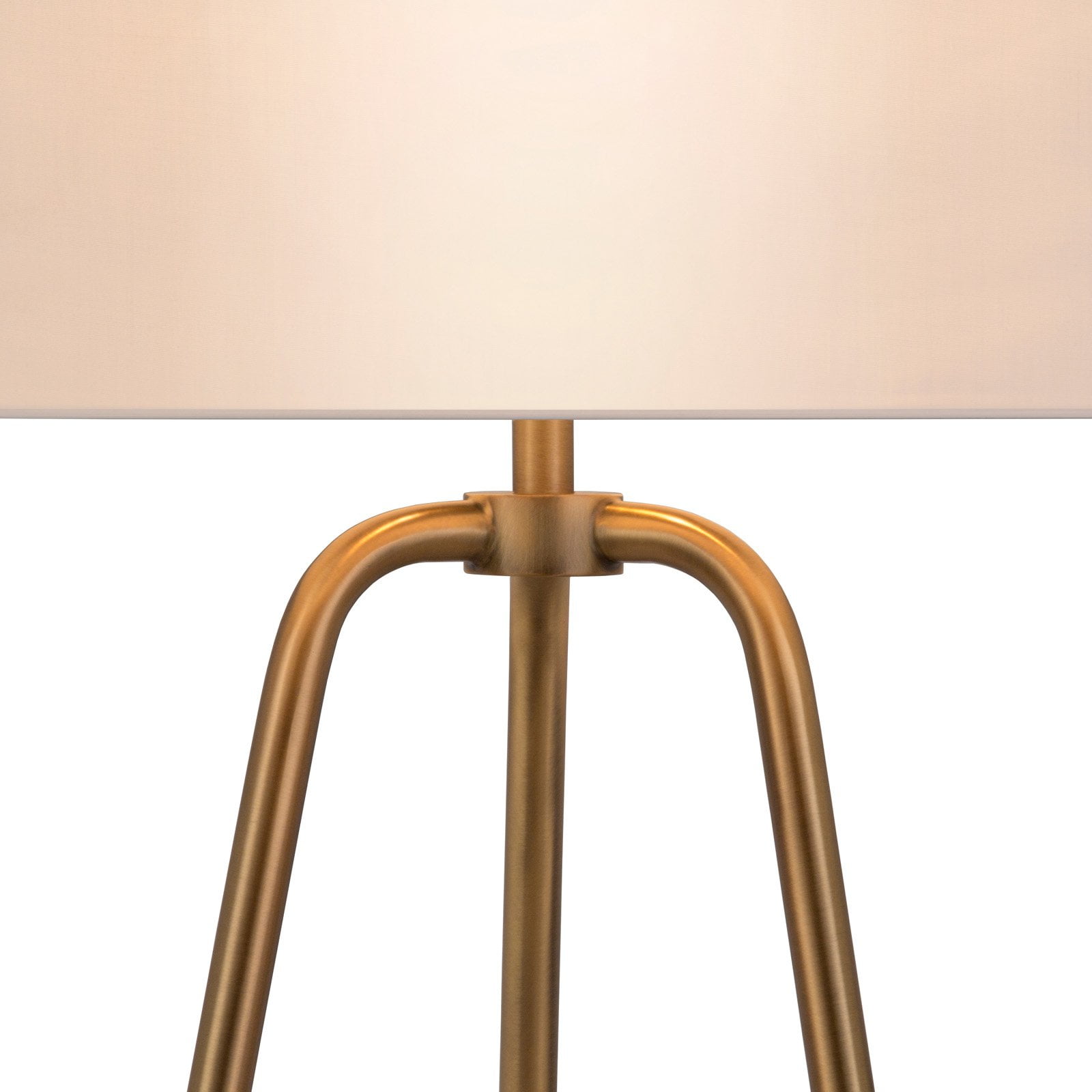Evelyn&Zoe 25" Mid-Century Modern Metal Table Lamp with White Drum Linen Shade