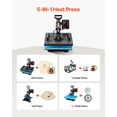 thumbnail image 2 of VEVOR Heat Press, 5 in 1 Heat Press 12x15 Machine Machine, Digital Precise Temperature Control, Clamshell Sublimation Transfer Printer Fast Heat-up, Vinyl Heat Press for Mug Cup T-Shirt Plate, 900W, 2 of 9