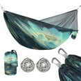 thumbnail image 2 of Wobogo Glowing Lotus Flower Camping Hammocks 330 lb Capacity with Tree Straps and Hanging Pockets for Outside Hiking Beach Backpack Travel, 2 of 8