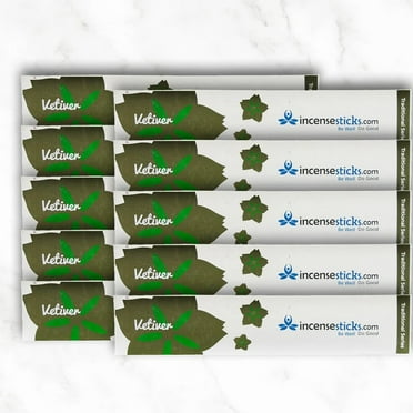 Vetiver Incense 8" 10 Sticks Pack: 10 Packs