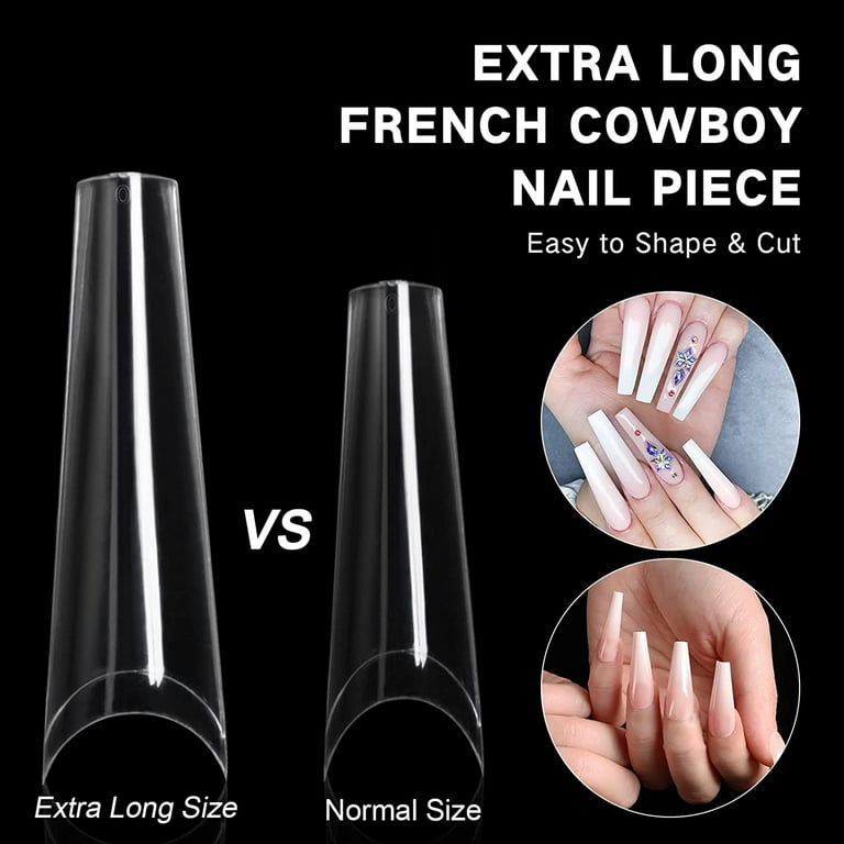 Tapered Coffin Nail Tips Slightly Curved