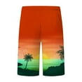 thumbnail image 4 of Mens Swim Trunks Quick Dry Summer Coconut Tree Digital 3D Printed Elasticated Waisted Beach Pants 椰子树 Orange Swimwear Bathing Suit Swimming Shorts XXXL, 4 of 5