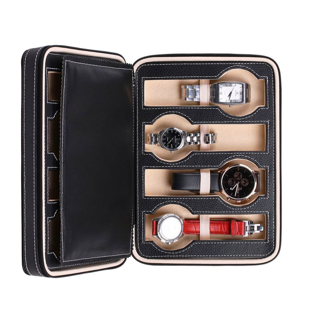 Kepooman Watch Box, 8-Slot PU Leather Case Organizer for Storage and Display Kepooman Watch Box, 8-Slot PU Leather Case Organizer for Storage and Display