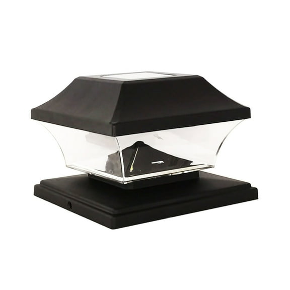 Mainstays 5 Lumen Solar Powered Outdoor Integrated LED Landscape Post Cap Light, Black