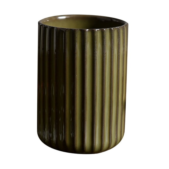 YIHONGMU Chinese/Japanese Ceramic Coffee Mug, Vintage Stripe, 300ml, Green