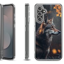 Shockproof Protective Phone Case Cover for Samsung Galaxy S25 FE, by OneToughShield - Wolf Autumn