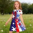 thumbnail image 6 of SGFCWSX Girls 4th of July Dress Short Sleeve Round Neck A-Line Swing Casual Patriotic Sundress Multicolor Size 7 Years, 6 of 9