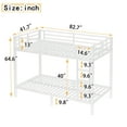 thumbnail image 3 of URTR Metal Twin XL over Twin XL Bunk Bed for Teens and Adults, Bunk Bed Frame with Space-Saving, Noise Reduced, No Box Spring Needed, White, 3 of 8