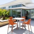 thumbnail image 6 of Luxury Commercial Living 32.25" Orange Stackable Outdoor Patio Dining Chair, 6 of 7