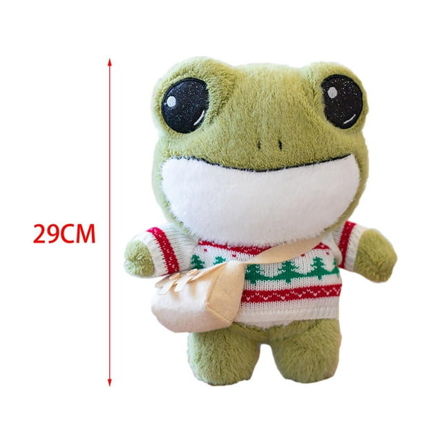 Frog Stuffed Animal with Clothes Frog Plush Toy for Holiday Gifts