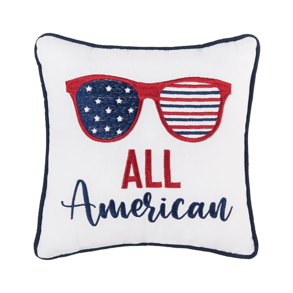 "All American" Sunglasses Mini Accent Pillow, 10" x 10"