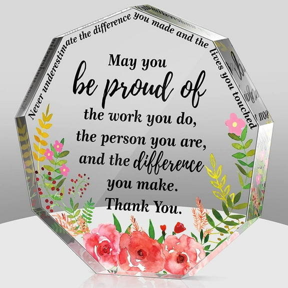 Thank You Gift for Women Inspirational Gift Office Coworker Gifts Graduation Gift for Friends Classmates Colleague Leaving Job Farewell Gift Teacher Appreciation Keepsake(Nonagon)