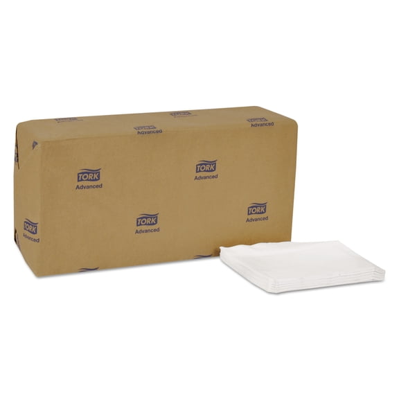 Tork Advanced Soft Masterfold Dispenser Napkins, 1-Ply,12x17,Bag-Pack, White, 6000/Ct