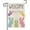Welcome-Bunny, variant on Welcome Easter Watercolor Cross Garden Flag - 12x18" Double-Sided Colorful Eggs Flowers Leaves Mini Yard Outdoor Holiday Decor