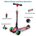 thumbnail image 3 of SISIGAD Kids Scooter Mini Aluminum 3 Wheels LED Light Up Folding Kick Scooters Graffiti White, 3 of 10