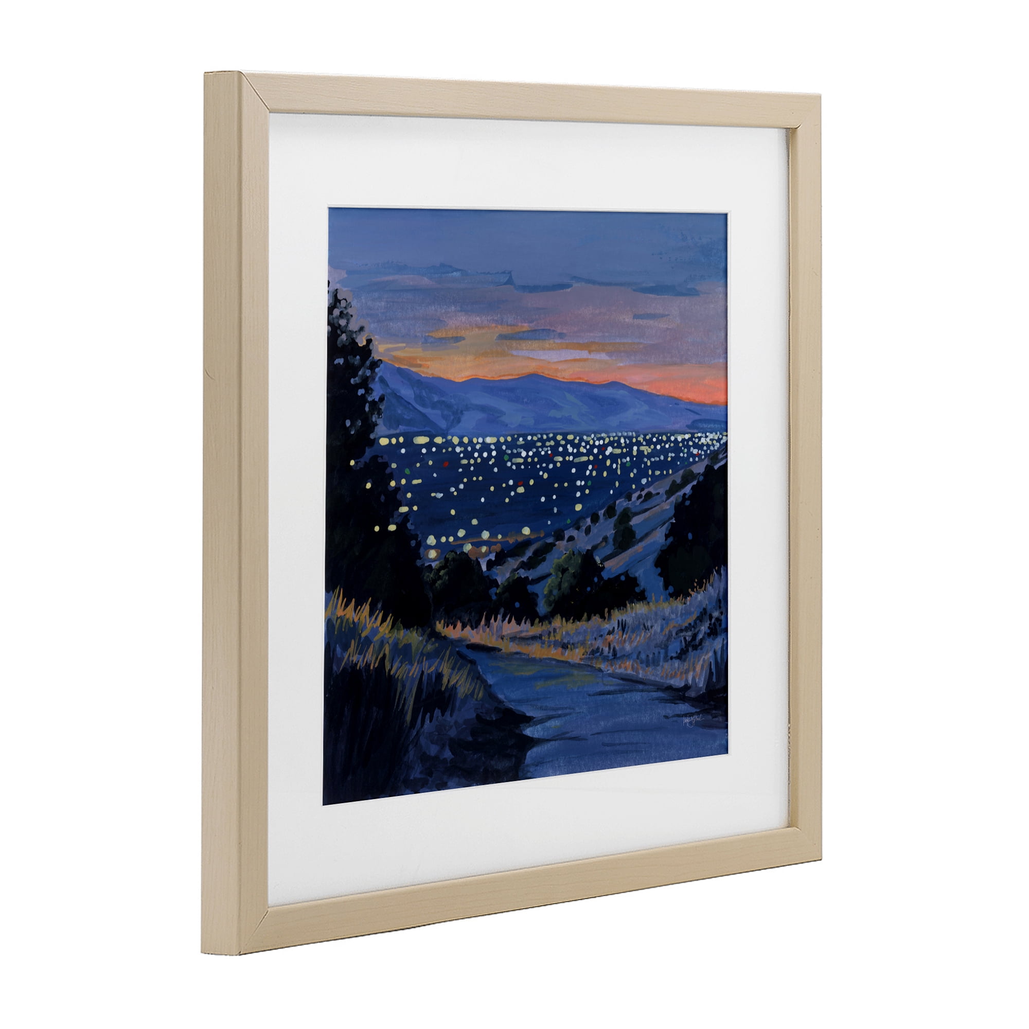 Stupell Industries Desert City Lights At Dusk Birch Framed Print Under Glass, design by Kate Jarvik Birch