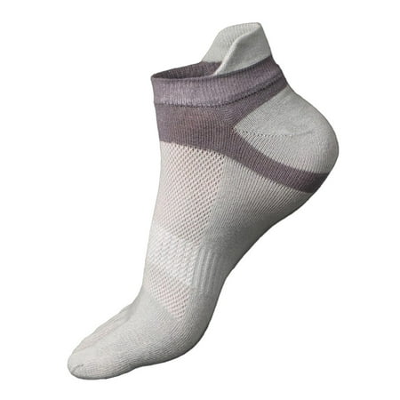 

ALSLIAO Men s five finger toe Socks Cotton Ankle Casual Sports Low Cut Breathe Light Grey One Size