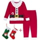 thumbnail image 1 of Pijamas de Navidad para niños, niñas, elfo, Papá Noel, ropa de dormir para niños pequeños, Navidad con sombrero, ropa de dormir, regalo de Año Nuevo, ropa de 2 a 14 años, 1 of 4