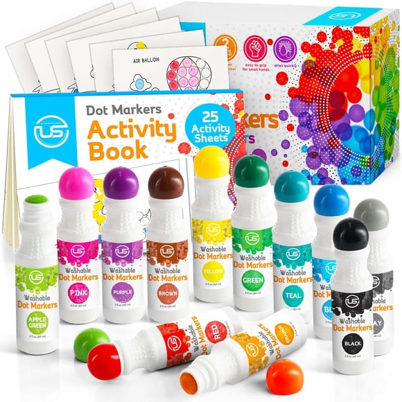 Marcadores de puntos Lavables de 12 colores Ultimate Stationery