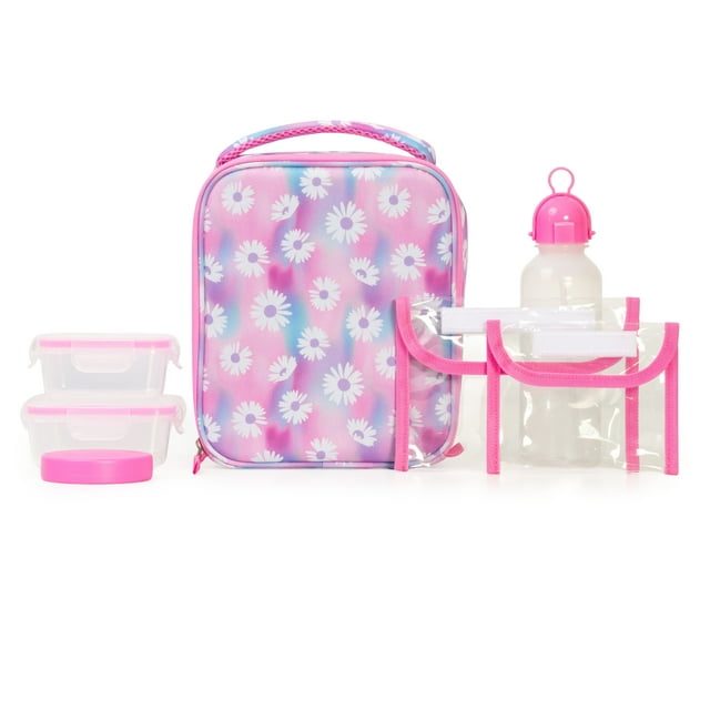 Ensemble Sac à Lunch 7 Pièces Jetstream pour Enfants – Sac à Lunch, Gourde, Contenants, Glacière et Sacs à Collations