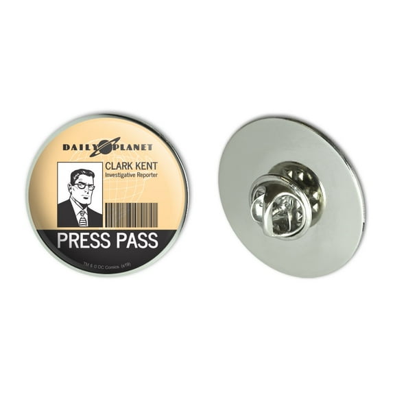 Superman Clark Kent Press Pass Metal 1.1" Tie Tack Hat Lapel Pin Pinback