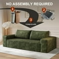 thumbnail image 4 of LUCKHAO 71" Corduroy Loveseat Sofa, 3-Seater Cloud Couch, Boneless Couch in a Box, Deep Seat Sofa with Memory Foam, No Assembly Required(Green), 4 of 6