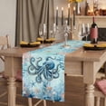 thumbnail image 2 of Table Runners 108 Inches Long Dress Scarves, Coastal Octopus Blue Farmhouse Coffee/Dining/Kitchen Table Runner for Living Room, Summer Beach Nautical Coral Starfish 13x108 Inch, 2 of 9